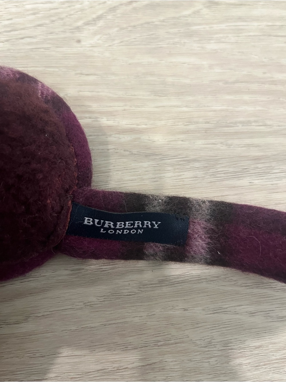 BURBERRY London Purple Plaid Check Cashmere Wool Earmuffs Earmuff One Size - Picture 4 of 7